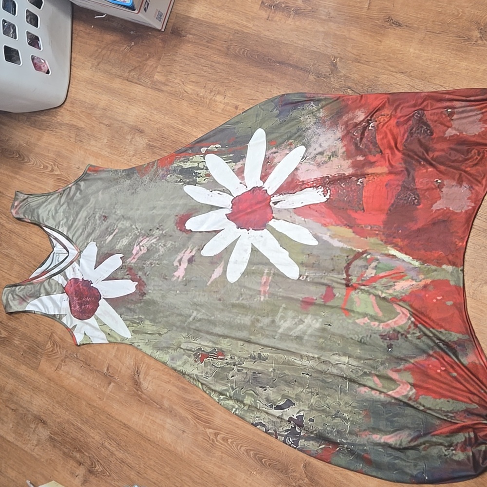 ☀️Multi Colored Floral Sleeveless Jumpsuit XXL - Picture 4 of 8